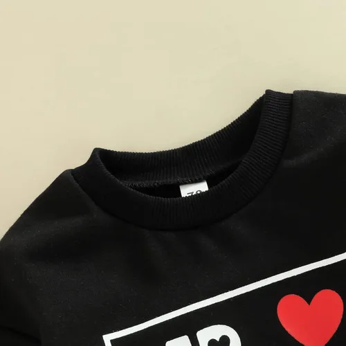 Vista 12 de SOLILOQUY Traje de manga larga con cuello redondo para el primer día de San Valentín para bebé niño y niña, mameluco de corazón de amor