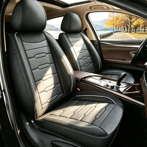 Vista 11 de AOMSAZTO Fundas de asiento de automóvil de ajuste personalizado para Cadillac ATS 2013-2018, fundas de cojín de vehículo, protectores de asiento