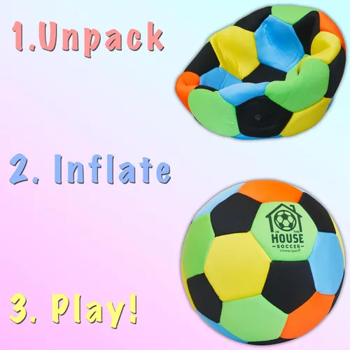 Vista 6 de in The House - Balón de fútbol acolchado tamaño 4 para niñas (mayores de 3 años), niños (mayores de 3 años) y adultos, lleva la práctica de fútbol a