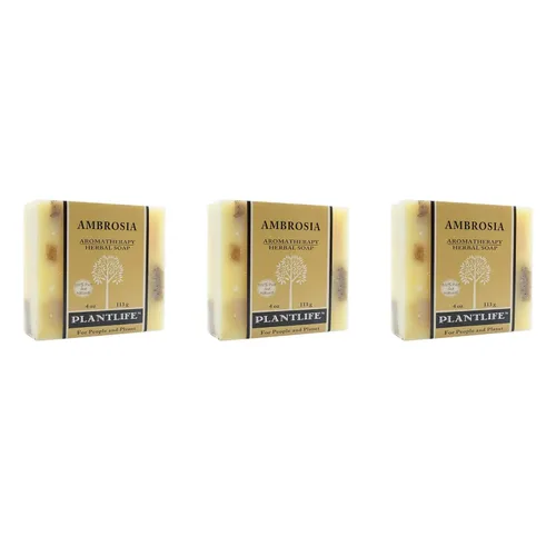 Vista 18 de Plantlife Ambrosia - Jabón hidratante y calmante para tu piel, hecho a mano con ingredientes a base de plantas, hecho en California en barra de 4
