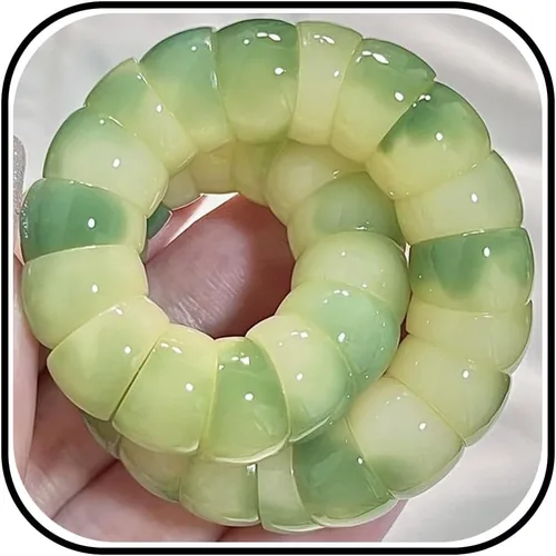 Vista 9 de Mudi - Pulsera para mujer con cuentas de semillas Bodhi naturales, pulsera elástica Zen Fidget alivia la ansiedad y el estrés