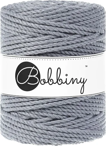 Vista 14 de Bobbiny Cordón de macramé XXL de 0.197 in y 3 capas (aguamarina), 108 yds/330 pies (100% algodón reciclado)