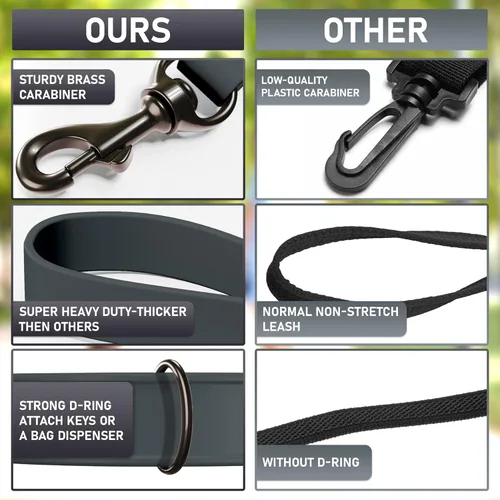 Vista 5 de Biothane - Correa para perro extra resistente, fabricada en Estados Unidos, correas impermeables para perros grandes, medianos y pequeños, correa