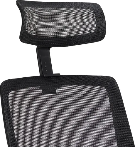Vista 6 de Amazon Basics Silla ergonómica de escritorio con respaldo alto, cómodos reposabrazos abatibles, asiento de malla contorneada, giratorio, negro, 25.5