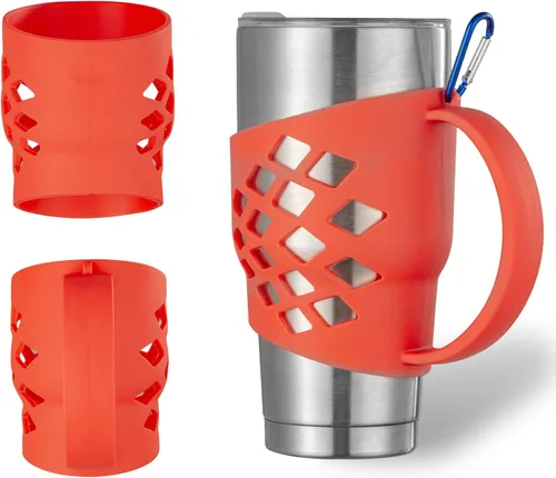 Vista 8 de Mango para vasos de 30 onzas, mango Yeti Rambler antideslizante, soporte de silicona para vaso Yeti Rambler/RTIC Tumbler/Corkcicle Tumbler Grip Negro