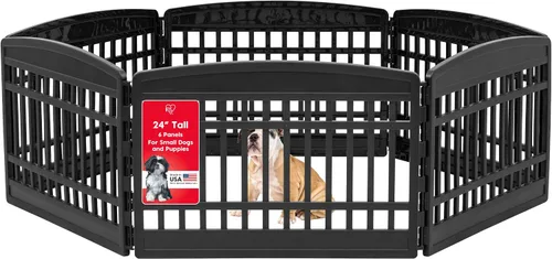Vista 10 de IRIS USA Corralito para cachorros de 4 paneles de 24 pulgadas, 35 x 35 x 24 pulgadas, corral para perros, corralito para perros en interiores, cerca