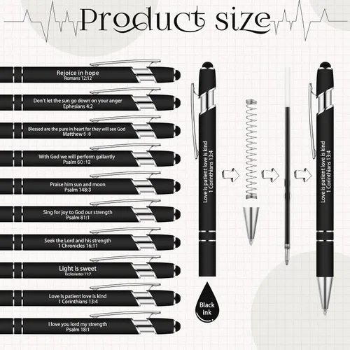 Vista 5 de Geosar 30 bolígrafos cristianos con versículos bíblicos, regalos para mujeres, bolígrafos inspiradores de escritura a granel, citas motivacionales