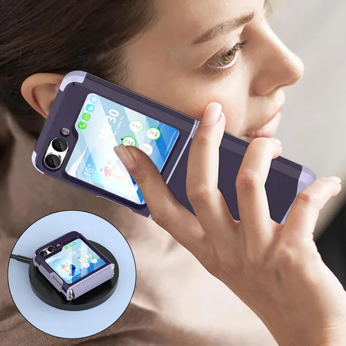 Vista 6 de Funda diseñada para Galaxy Z Flip 5 con protección de bisagra para Samsung Flip 5, resistente a prueba de golpes, funda protectora de cuerpo