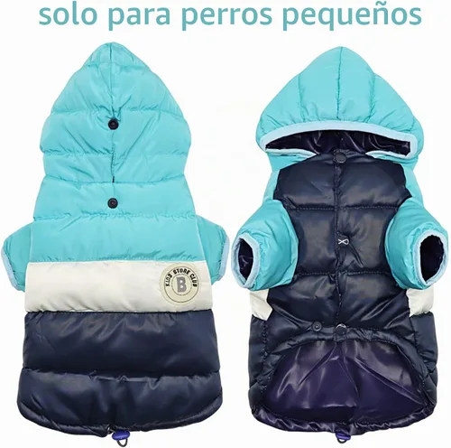 Vista 2 de Chaleco de Perro Abrigo de Invierno para Perros Pequeños Niños Niñas, Chaquetas de Plumón para Perros Sudadera con Capucha para Cachorros Abrigo