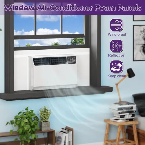 Vista 9 de Mxclimate Paneles de espuma con aislamiento de CA para ventana con respaldo de reflexión de calor de papel de aluminio, buen sellado, kit de paneles