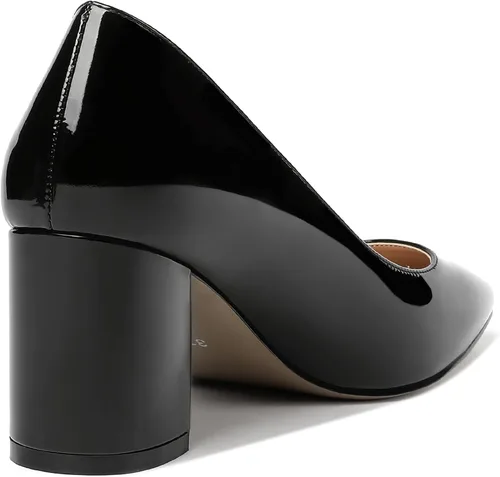 Vista 5 de MERRORI Zapatos de tacón medio para mujer, diseño de patente, con puntera cuadrada, de 2.5 pulgadas