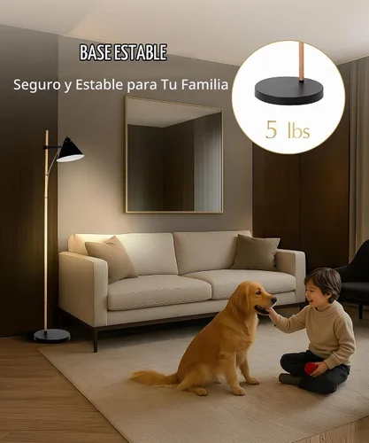Vista 6 de HarvestLand Noah - Lámpara de pie negra – Lámparas de lectura de pie ajustables sobre silla con base sólida, lámpara de pie de lectura, lámpara