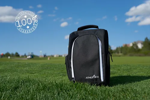 Vista 6 de Athletico Bolsa para zapatos de golf – Bolsas portadoras de zapatos con cremallera con ventilación y bolsillo exterior para calcetines, camisetas