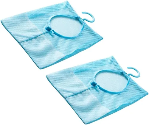 Vista 2 de DOITOOL Bolsa de malla para ropa sucia, 2 unidades, cestas de malla para lavandería, clips de malla para ropa, bolsa de malla con colgador, pinza