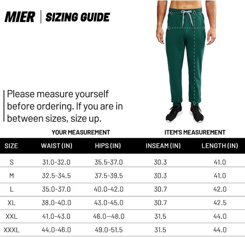 Vista 7 de MIER Men's Cotton Joggers Athletic Sweatpants for Gym Workout Active Lounge Jersey Track Pants with Pockets, Elastic Waist