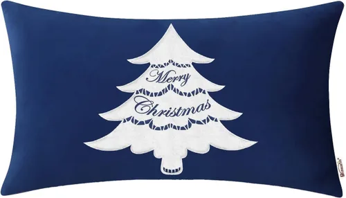 Vista 54 de BRAWARM Christmas Reindeer Pillow Cover 18x18 Black Velvet Embroidered Reno negro