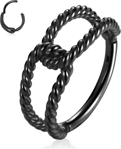 Vista 37 de Anillo Clicker de Acero Quirúrgico 316L para Tabique Nasal, Aro para Nariz, Aro Durmiente, Pendiente de Aro, Hélix, Rook, Conch, Cartílago, Daith