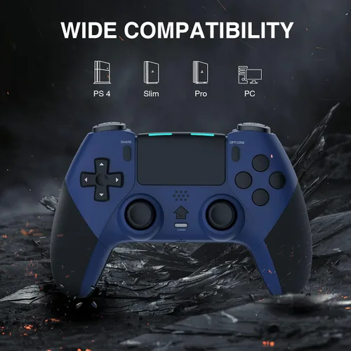 Vista 2 de OFOTEIN Controlador inalámbrico Pro para controlador PS4, controlador de juego compatible con Playstation 4SlimProPC, batería recargable integrada