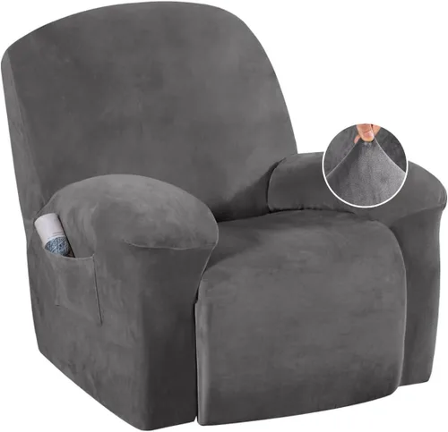 Vista 14 de H.VERSAILTEX Fundas elásticas para sillón reclinable, Funda para silla reclinable, Funda para sofá, 1 pieza, moderna, de terciopelo, elegante