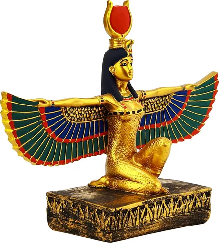 Vista 7 de La antigua estatua egipcia de Isis alas diosa de la fertilidad y también era conocida como la diosa de la maternidad, la magia, la muerte