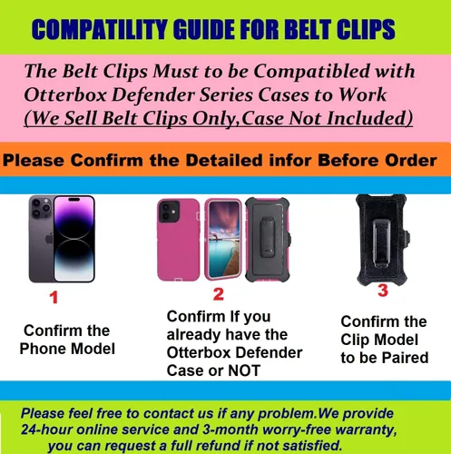 Vista 2 de Paquete de 2 fundas de repuesto con clip para cinturón compatible con OtterBox Defender Series para Apple iPhone XR (6.1 pulgadas) solamente