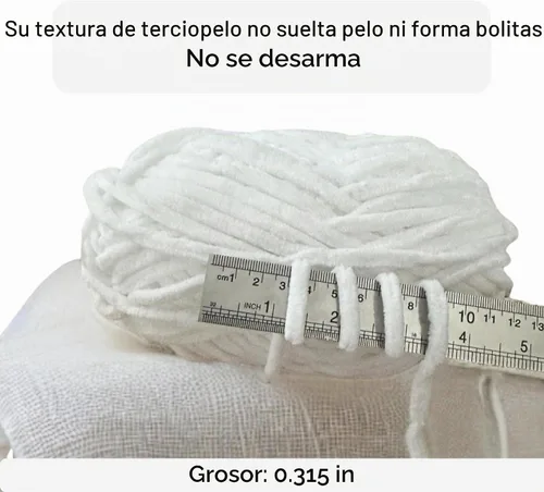 Vista 3 de Hilo de Terciopelo Suave Chenille para Ganchillo Super Voluminoso (100g-3.50oz) (68m-74.3 yds) Hilo para Manta de Bebé para Tejer Amigurumi Hilo