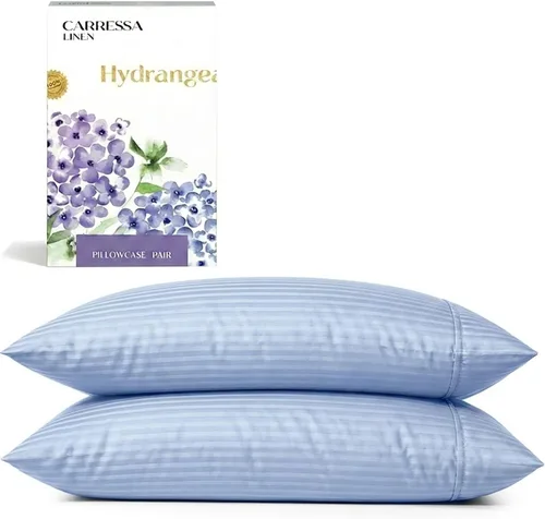Vista 76 de Carressa Linen - Juego de sábanas 100% algodón de 600 hilos