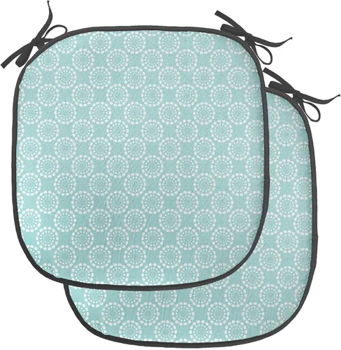 Vista 58 de Ambesonne Flamingo - Cojín de asiento para silla, diseño de fantasía exótica con elementos de vida silvestre hawaiana en colores pastel, acolchado