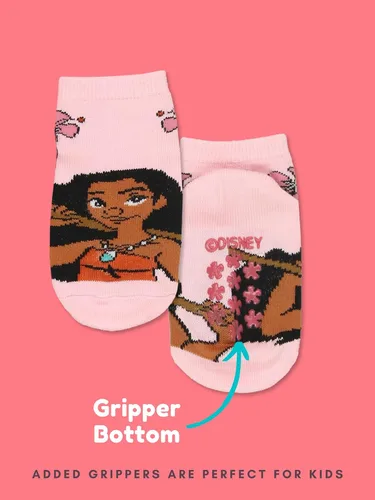 Vista 7 de Disney Princess Moana - Paquete de 6 calcetines estilo cuarto con pinzas para niñas pequeñas