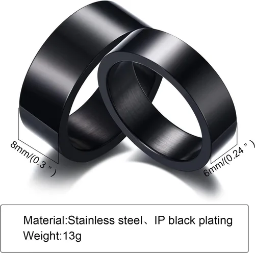 Vista 2 de Anillos personalizados para parejas, grabado personalizado de tungstenoacero inoxidable para él y ella, juego de anillos de boda para hombres
