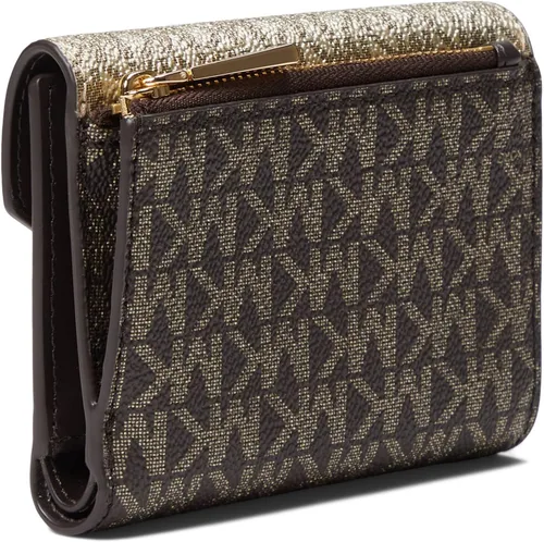 Vista 2 de Michael Kors Juego de chorro con dije de sobre mediano triple pliegue caféOro pálido Jet Set Charm - Sobre mediano triple