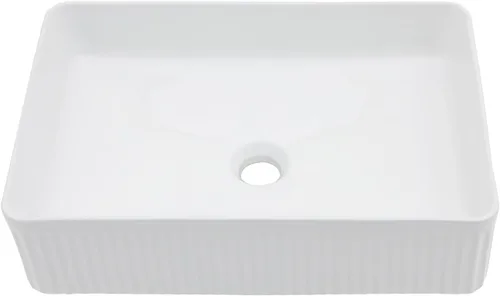 Vista 11 de Lordear 13x13 Fregadero Pequeño Redondo de Baño Moderno en Blanco, Fregadero de Cerámica de Porcelana Blanca sobre Encimera, Fregadero de Arte