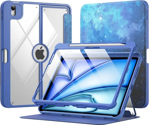 Vista 37 de MoKo Funda para iPad Air de 11 pulgadas 7ª/6ª generación M3/M2 2025/2024, iPad Air 5ª/4ª generación de 10.9 pulgadas 2022/2020 con soporte