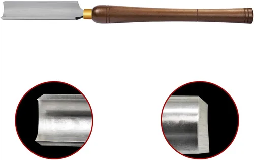 Vista 3 de Cincel de torno HSS de 2 pulgadas Herramientas de torneado de torno de madera con mango largo de haya
