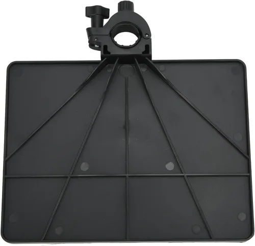 Vista 8 de Pomya Bandeja de soporte para micrófono, ABS negro estilo moderno, para escenario y sala de control, sostiene micrófono y teléfono, 6.5 x 8.66