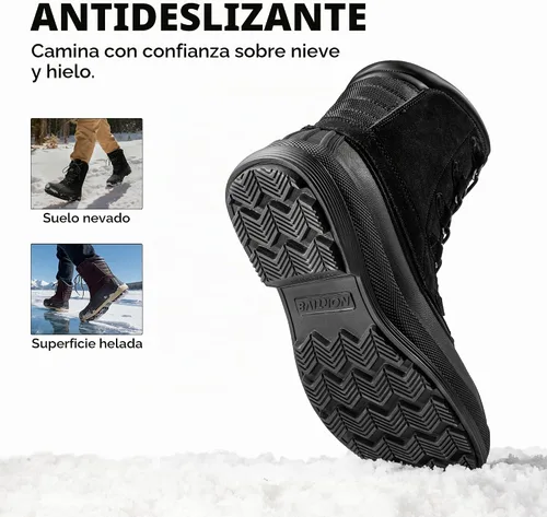 Vista 5 de NORTIV 8 Botas de nieve impermeables y aisladas para hombre para trabajo en invierno Negro