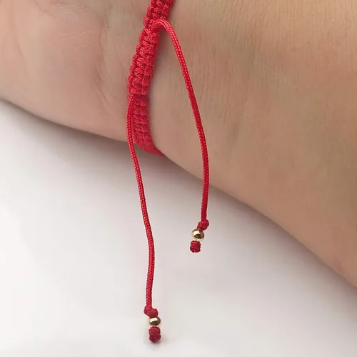 Vista 8 de Pulsera ajustable tejida a mano con cruz de nácar - Joyería espiritual para mujer