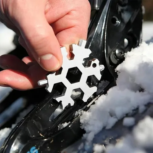 Vista 7 de Sakerplus Multiherramienta de copo de nieve 18 en 1, multiherramienta compacta de acero inoxidable para uso diario, aventuras al aire libre