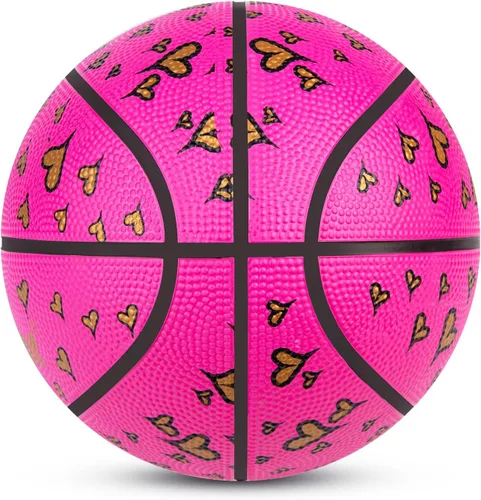 Vista 2 de Picador Size 3 Basketball, Toddler Basketball for Kids 1-3 4-6 Girls Boys Children, Mini Rubber Basketballs Indoor Outdoor Game Play School Rojo