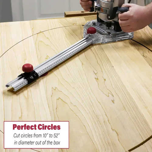 Vista 2 de Milescraft 1219 Kit de guía circular - Plantilla de corte circular de router de precisión para cortar/enrutar círculos desde 1.5" hasta 52" con base