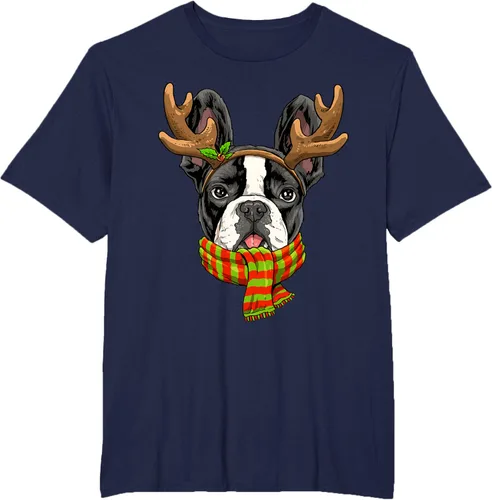 Vista 15 de Camiseta de Navidad para perro Bulldog Francés, Negro, S
