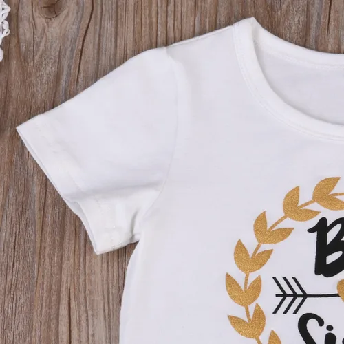 Vista 5 de Conjunto de vestido para niña con faldas a rayas y lazo