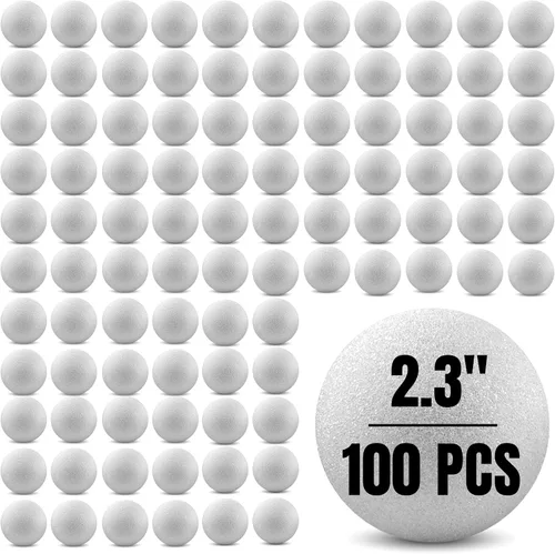 Vista 17 de Hygloss Bolas redondas de espuma para manualidades 6 piezas de espuma blanca de 3.8 pulgadas (XPS) para artes, pequeñas bolas de espuma