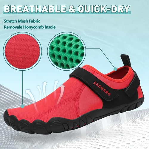 Vista 2 de SAGUARO Zapatos de agua para hombre y mujer, secado rápido, para natación, surf, playa, kayak, zapatos descalzos, puntera ancha