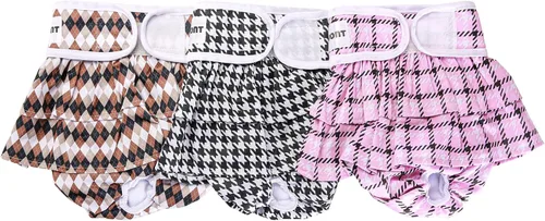 Vista 8 de Avont - Paquete de 3 pañales reutilizables para perras, color negro, verde, rojo, puntos (XS) Highly Absorbent Washable Stylish Dog Diapers Female