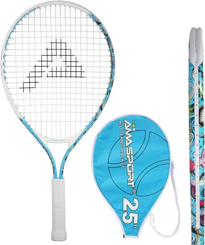 Vista 19 de AMA SPORT Raqueta de tenis para niños pequeños, kit de iniciación de raqueta de tenis de 17 a 25 pulgadas para niñas y niños con bolsa de nailon