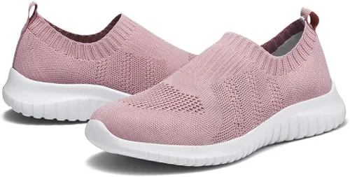 Vista 6 de Konhill - Zapato deportivo para caminar, ligero, deportivo, informal, para gimnasio, sin cordones, para mujer