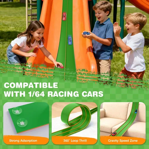Vista 3 de TAEMVV Pista de carreras flexible para niños, juego de pistas de doble