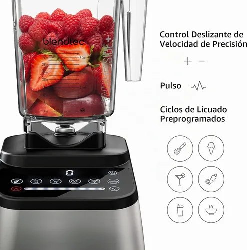 Vista 5 de Blendtec Original Designer Series Licuadora y Jarra WildSide+ de 90 Oz - Paquete de Licuadora de Cocina - Negro