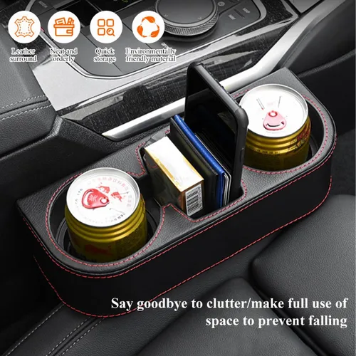 Vista 5 de DXNQ Organizador Rellenador de Huecos para Portavasos de Coche, Organizador Multifuncional Rellenador de Huecos de Consola Frontal de Auto